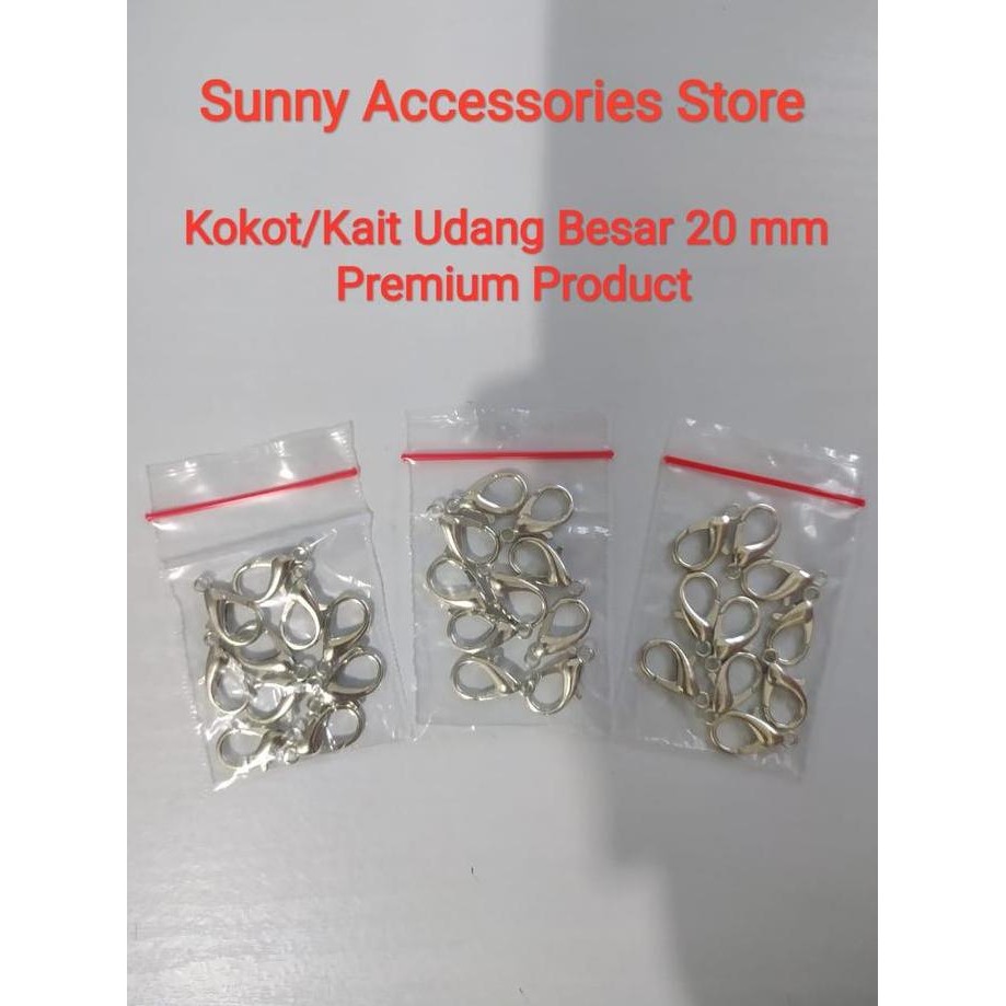 Kokot Udang / Kait Udang Besar 20 Mm Silver 10 Pcs *Premium Quality*