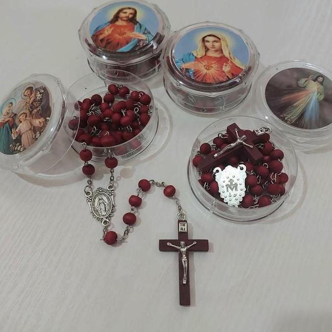 Rosario Kayu Wangi 6Mm + Box Bulat Gambar