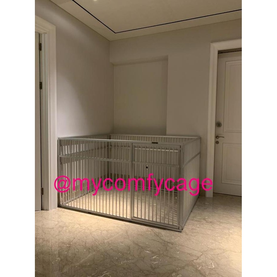 Pagar Anjing Aluminium Mycomfycage Untuk Samoyed