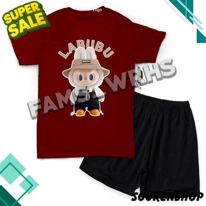 Fams Wrhs Baju Kaos Anak Setelan Labubu Coklat Viral Laki Perempuan Jawa Timur