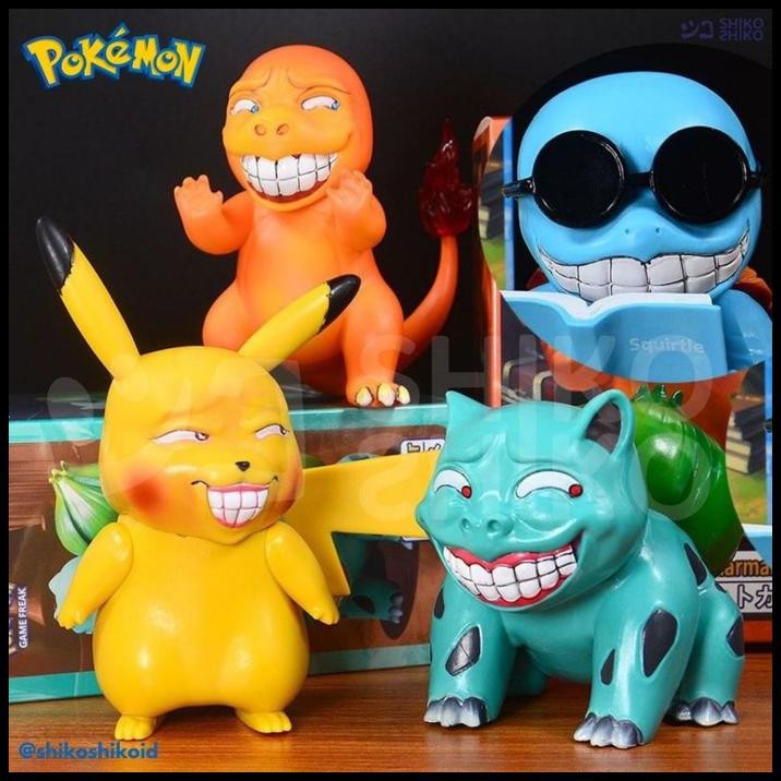 FGpuf Figure Pokemon Ugly Face Figur Mainan Pikachu muka jelek Gengster Lucu Charmander Bulbasaur Sq