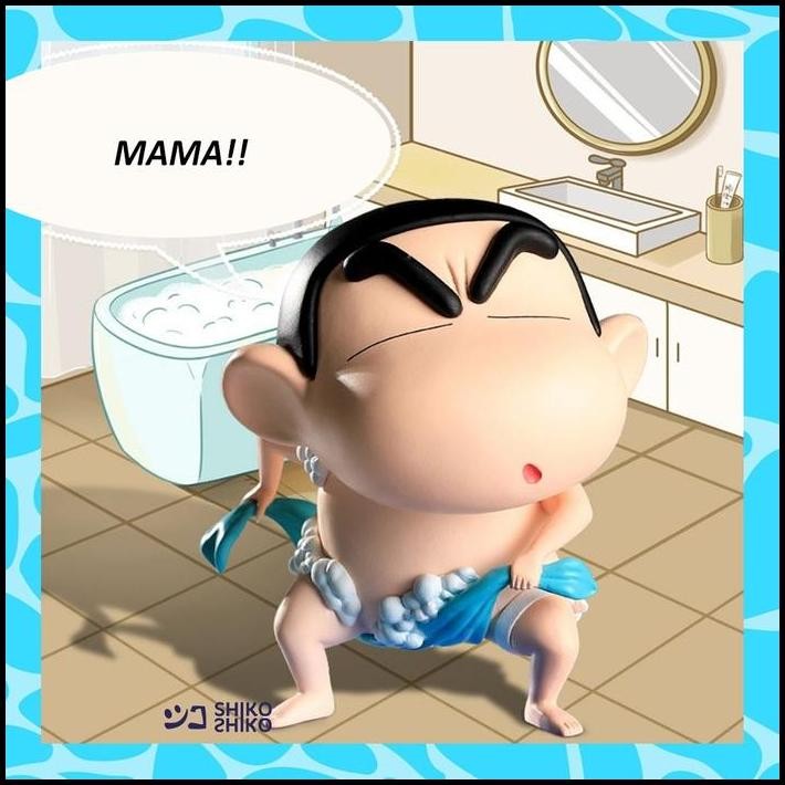 FGRsc Figure Crayon Shinchan Take a Bath Action Figur Mandi Pahlawan Bertopeng  Buddha Belalai Gajah