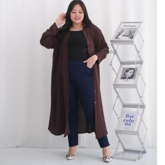 New long tunik katun polos/long tunik jumbo ld 120cm