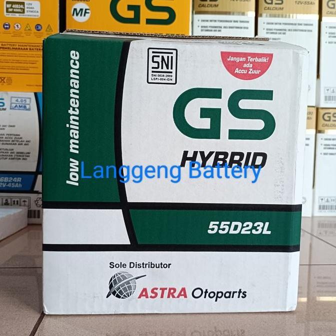 Aki Mobil Toyota Alphard, Camry Gs Astra Hybrid 55D23L Aki Basah