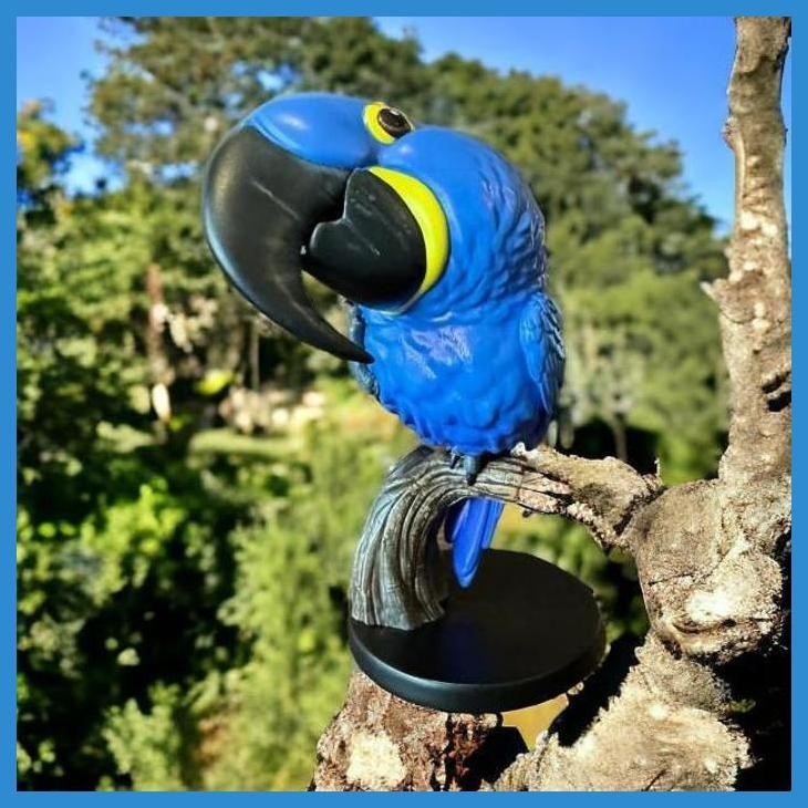 (RATU BEE) HYACINTH MACAW ANIMAL FIGURE MINIATUR - ANODORHYNCHUS HYACINTHINUS ANIMAL HEAVENLY BODY A