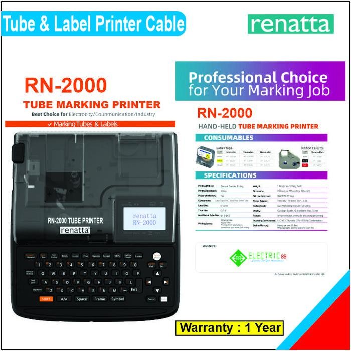 

Marker Tube & Label Printer Renatta Rn-2000 Original Dan Terpercaya