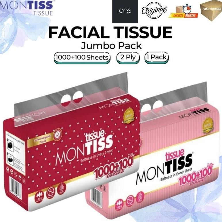 TISSUE MONTISS FACIAL 1000 +100 SHEET GRAM 1100 TISU MONTIS Nugi
