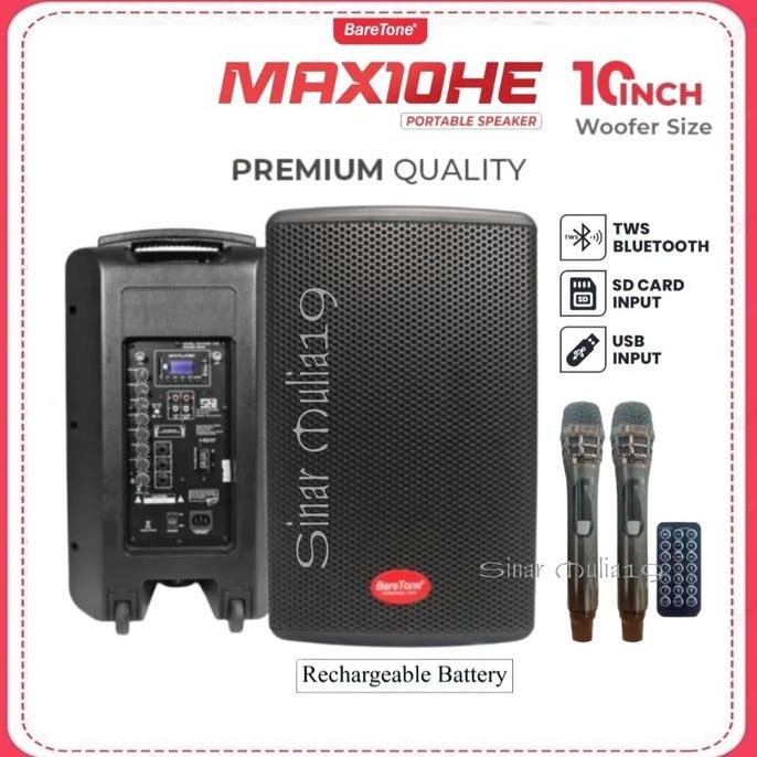 Speaker Portable Baretone Max10He / Max 10He / Max 10 He Bluetooth-Tws