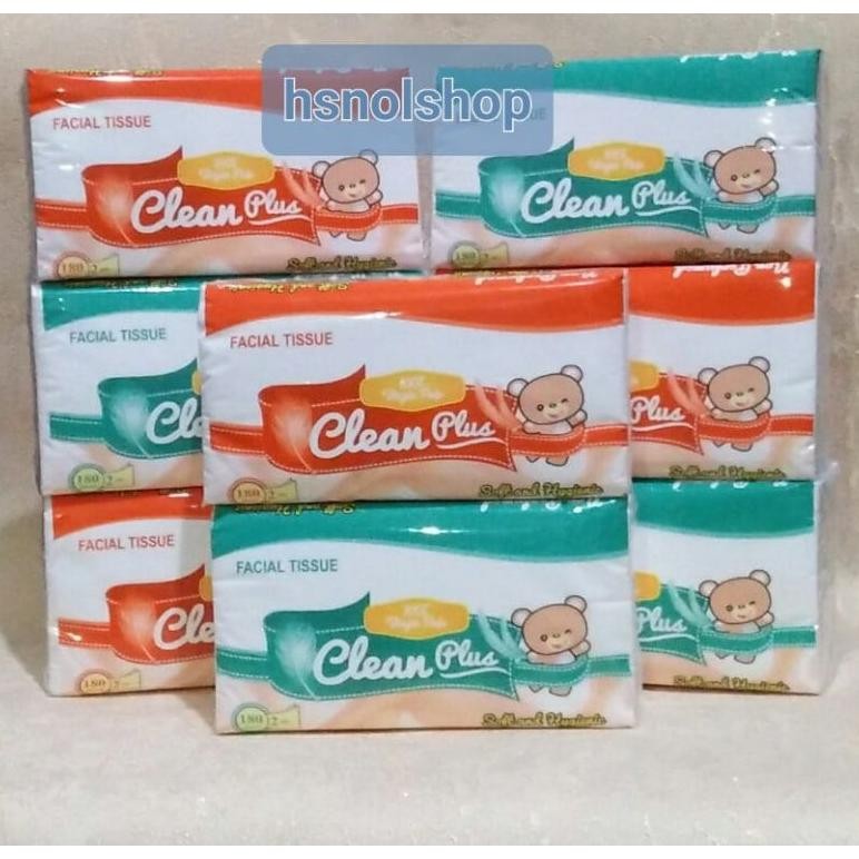 Tissue Clean Plus 180 sheets 8 pack / Tissue Facial Clean Plus 180 sheets Nugi