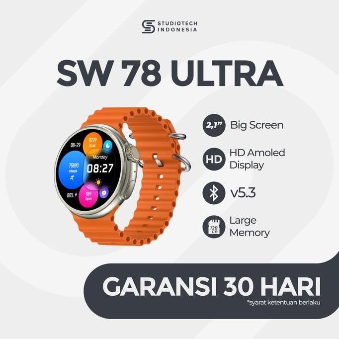 Baru Z78 Ultra Smartwatch Amoled Nfc Bluetooth Sports Health Monitor Android Ios Premium