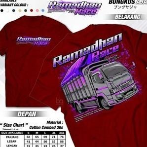 Uk-12 Denz Clothes - Kaos Ramadhan Race Truk - Baju Truck Oleng Ramadan Race Driver Muda Canter