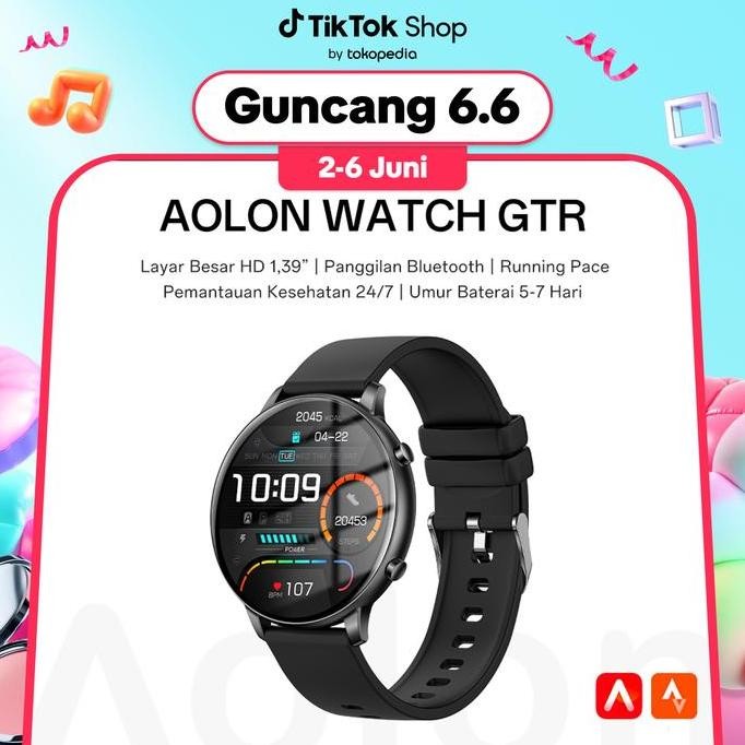 Baru Aolon Gtr Smartwatch Olahraga Denyut Jantung Tekanan Darah Bluetooth Ip67