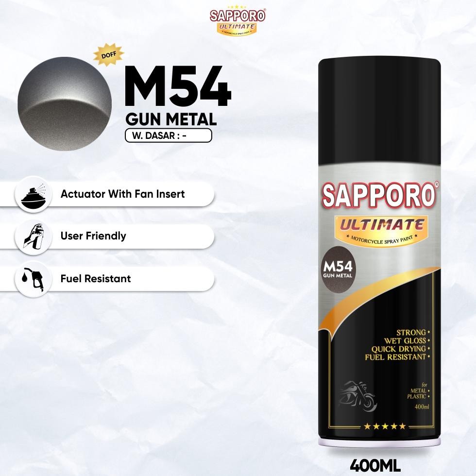 Sapporo Ultimate M54 Gun Metal / Cat Spray Semprot Aerosol Terbaik Nugi