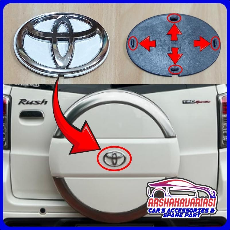 Emblem Logo Cover Tutup Ban Serep Toyota Rush Kaki 4 2006-2014 AST Nugi