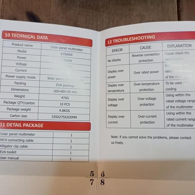 Solar Panel Multimeter Elejoy Ey 800W Multitester Digital Panel Surya