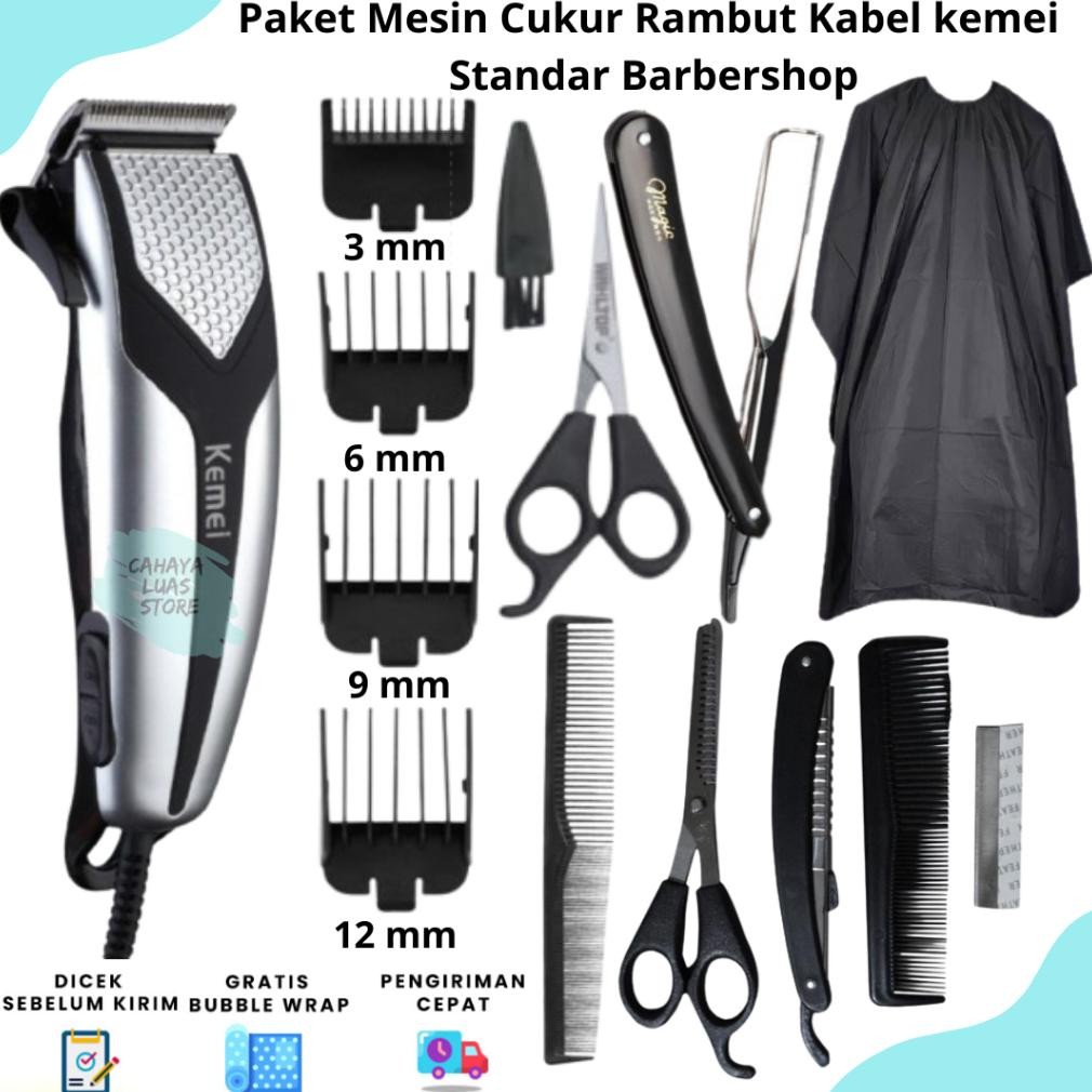 Mesin Cukur Rambut KEMEI Standar Barbershop Alat Cukur Rambut Elektrik Kemei ORIGINAL