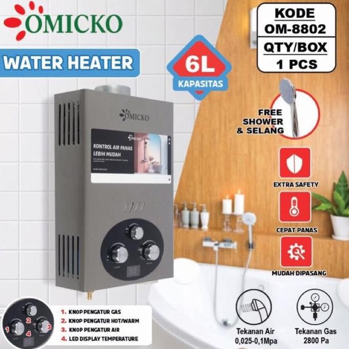 Water Heater Gas Omicko / Pemanas Air Gas Digital Dan Otomatis Pemanas Air