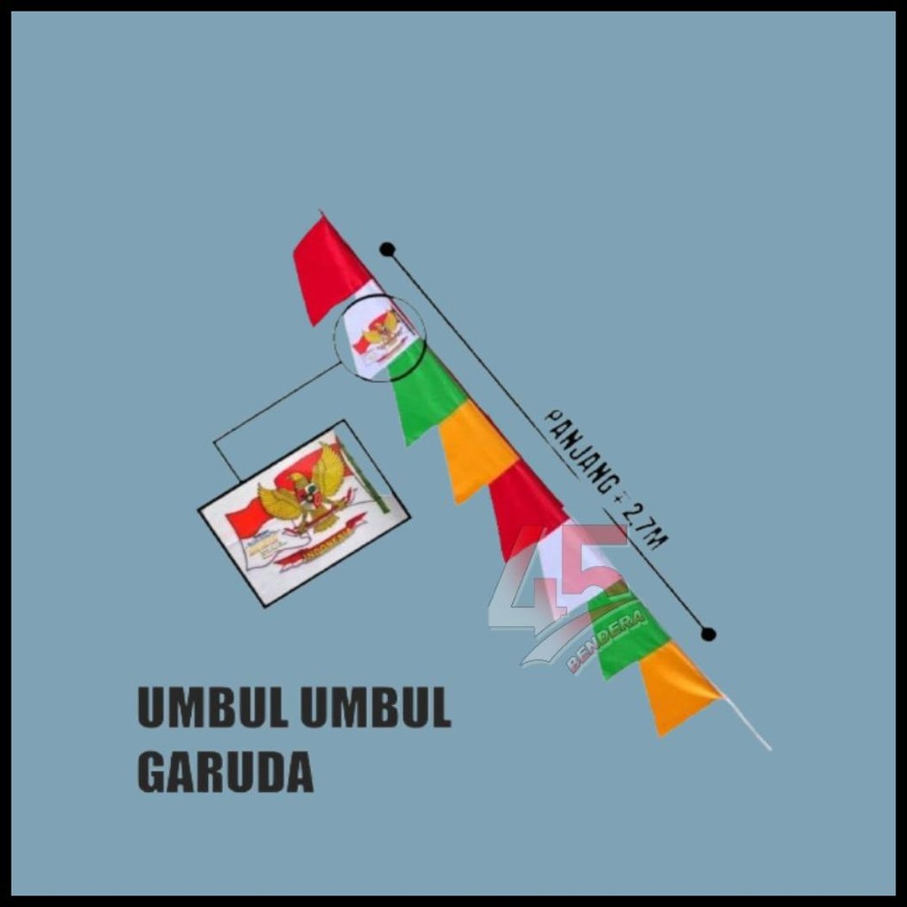 UMBUL UMBUL WARNA-WARNI ISI 5 PCS KAIN POLIESTER
