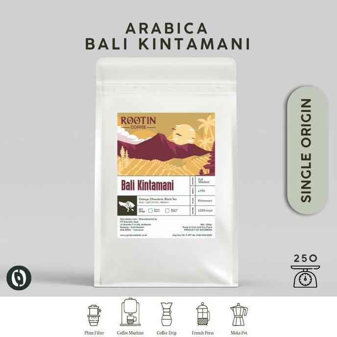 

Rootin Coffee Bali Kintamani Single Origin Arabika Roasted Beans Biji Dan Bubuk Kopi / 250Gr Kualitas Terbaik Harga Termurah