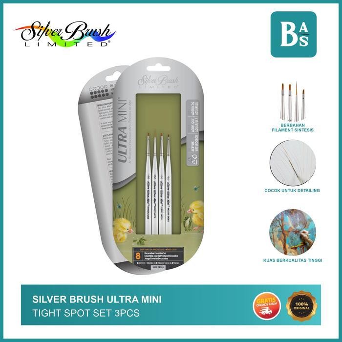 

Pps Set Kuas Lukis Silver Brush Ultra Mini Decorative 4 Pcs Set