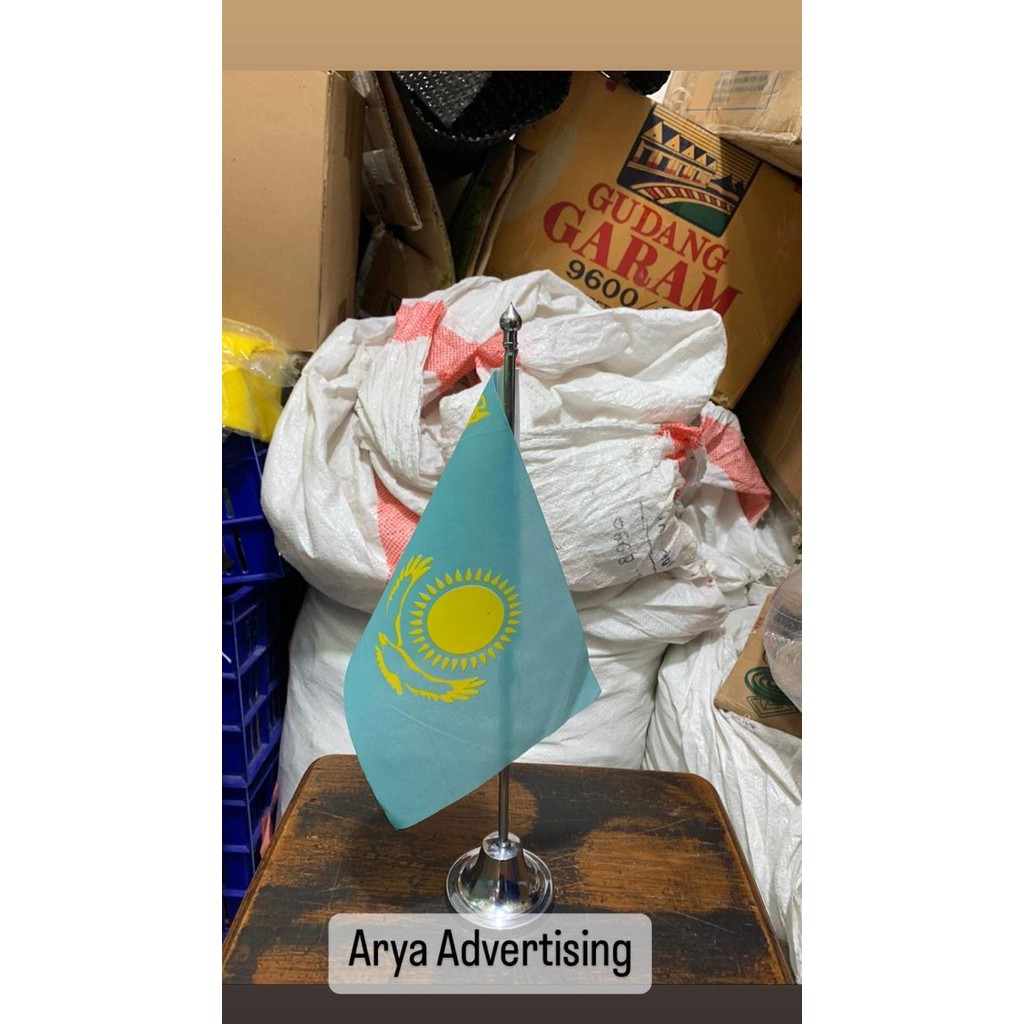 

BEST SELLER BENDERA NEGARA KAZAKHSTAN+TIANG STAINLESS MEJA !!!!!