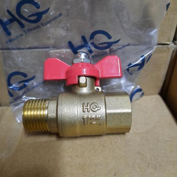 Ball Valve/Stop Kran Drat Dalam Drat Luar Kuningan 1/2" Inch