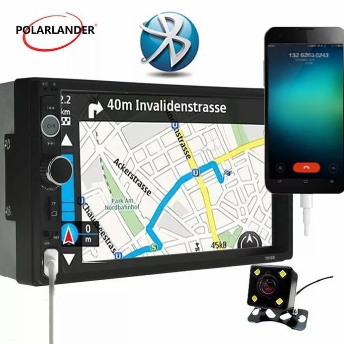 Tape mobil head unit double din 7 inch mp5 dengan kamera mundur