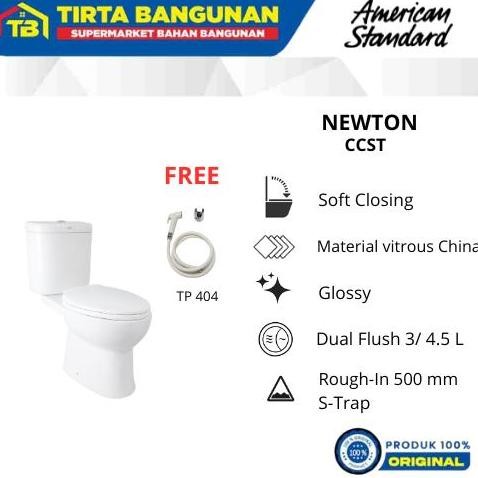 American Standard Newton Ccst Dual Flush Closet / Toilet / Wc Duduk As 50 Cm Free Jet Shower Tp404