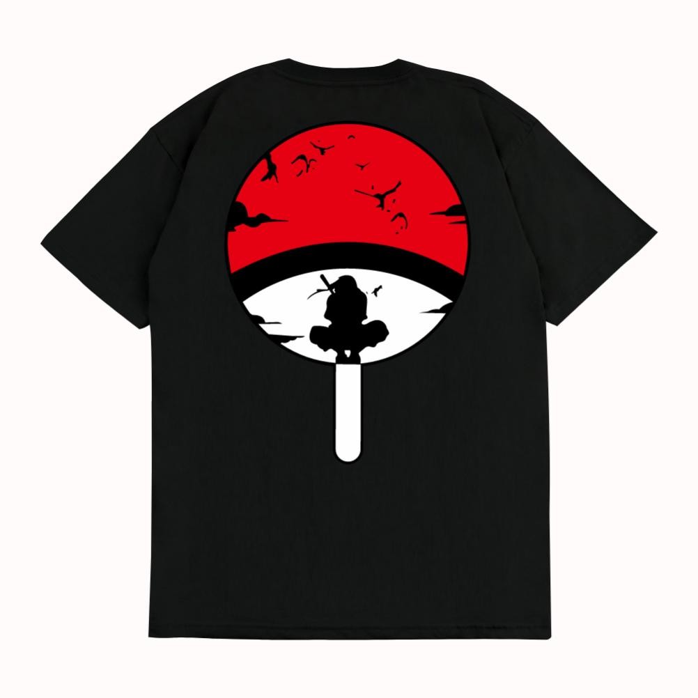 Promo Karimake Kaos Baju T-Shirt Distro Unisex Gambar Anime Naruto Itachi Uchiha Logo