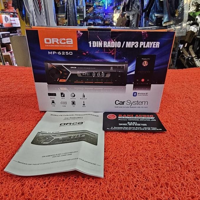 '' Head Unit Single Din Orca Mp-6250 Bluetooth Usb Radio ''