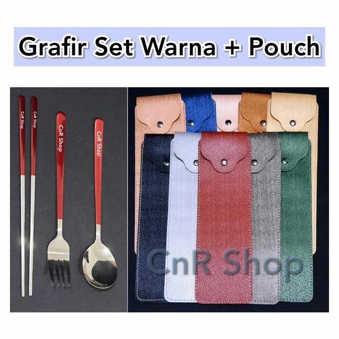 sendok set souvenir paket garpu sumpit sedotan pouch grafir laser