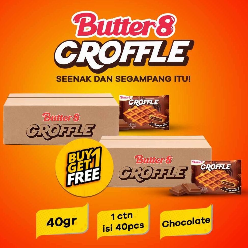 

NO_MORE [ BUTTER8 ] BELI 1 GRATIS 1 Croffle Chocolate Snack Premium 40gr, Crispy & Lembut, Halal, Cocok untuk Sarapan & Ngemil