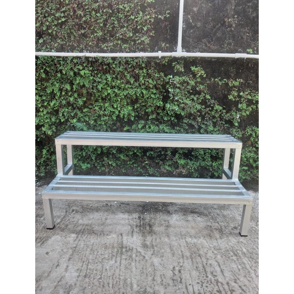 2 TINGKAT 1 METER RAK HOLLOW BAJA RINGAN/RAK POT TANAMAN/RAK SEPATU 2 SUSUN/RAK BUNGA BESI Nugi