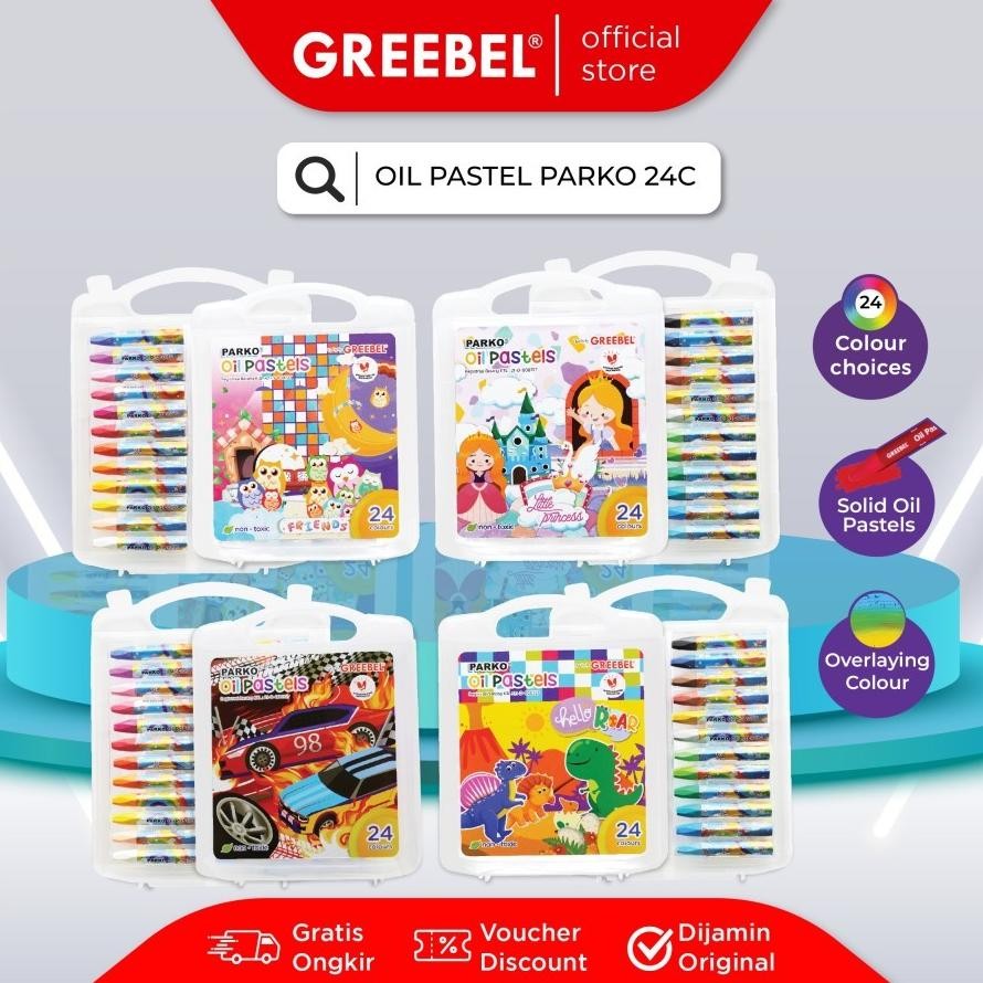 

Crayon 24 Warna Parko / Oil Pastel set 24 Parko Non Toxic Nugi