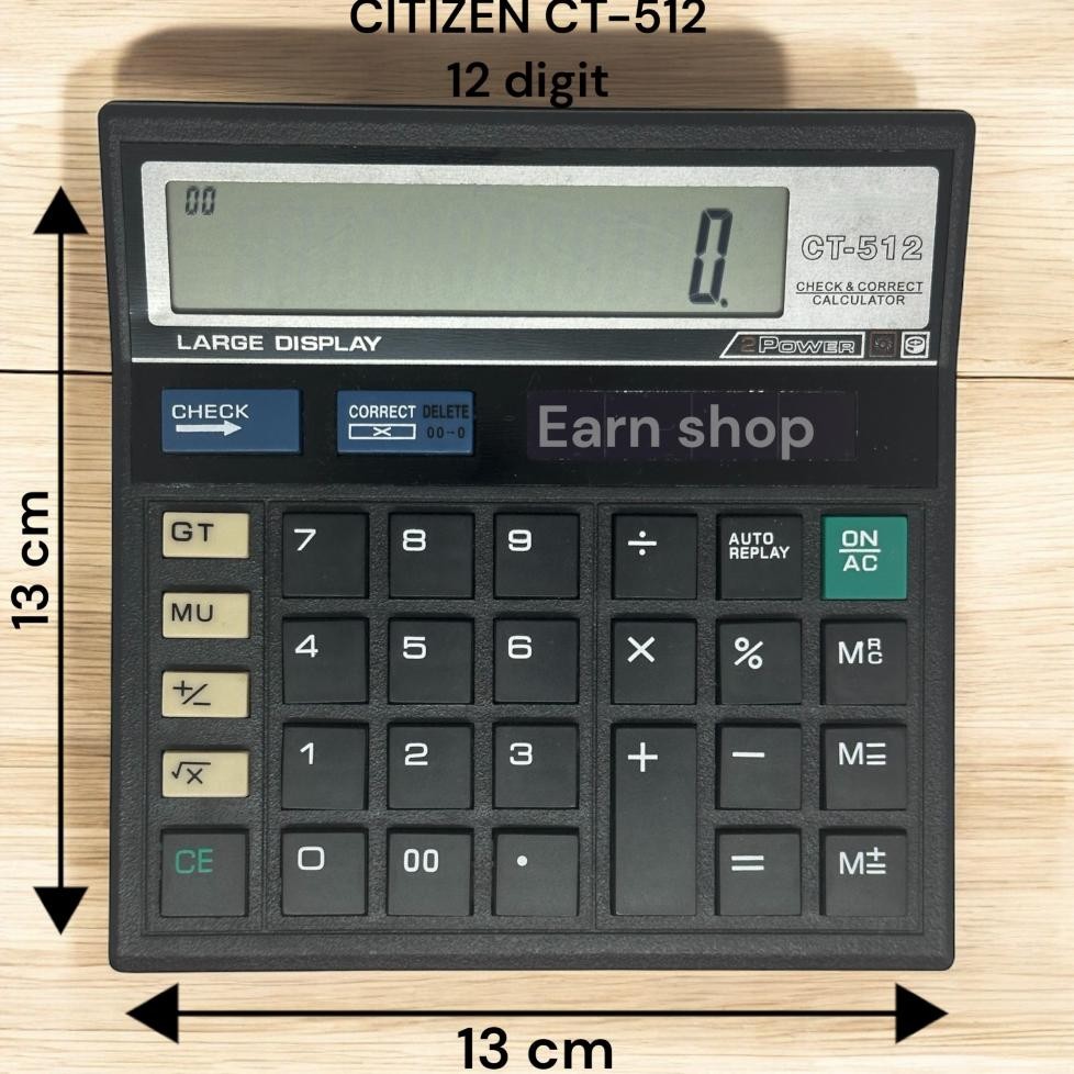 

Kalkulator Citizen CT 512 12 Digit -Kalkulator Check / Kakulator Dagang Besar / Calculator CT 512 MURAH Nugi