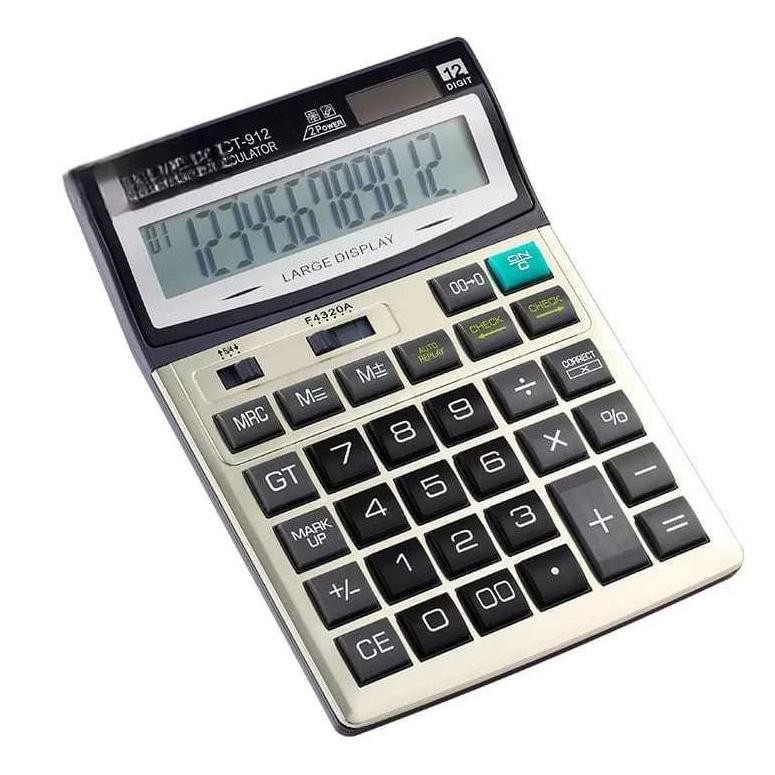 

KALKULATOR CT-912 BESAR JUMBO BIG SIZE ANGKA KOMPUTER 12 DIGIT BATERAI AA A2 CALCULATOR Nugi