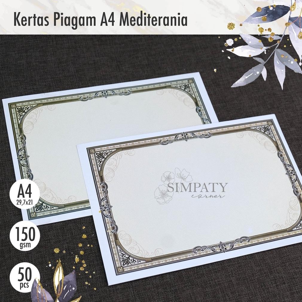 

Blanko / Kertas Piagam / Sertifikat A4 Simpaty Mediterania High Quality Isi 50 Nugi