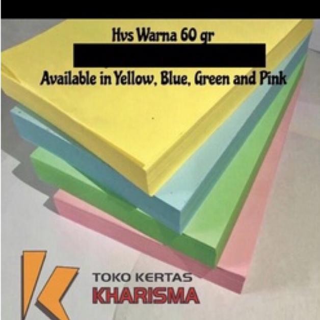 

Termurah! HVS Warna 60 Gram F4 500 Sheets 4 Warna Nugi