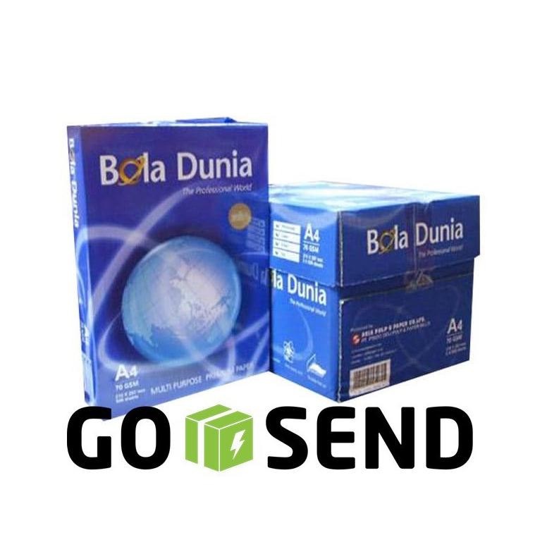 

BOLA DUNIA 70GR A4 F4 QUARTO G0SEND GR4B INSTAN ONLY / KERTAS PRINT / KERTAS FOTOCOPY Nugi