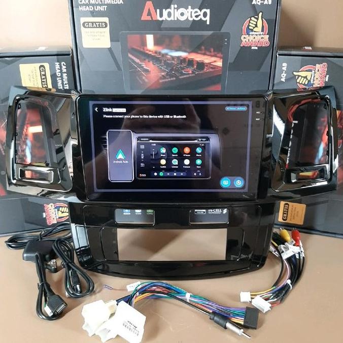 HEAD UNIT ANDROID FORTUNER 2005 - 2015 ANDROID 9 INCH AUDIOTEQ RAM 2/32 GB INCELL BLACK SCREEN TOYOT