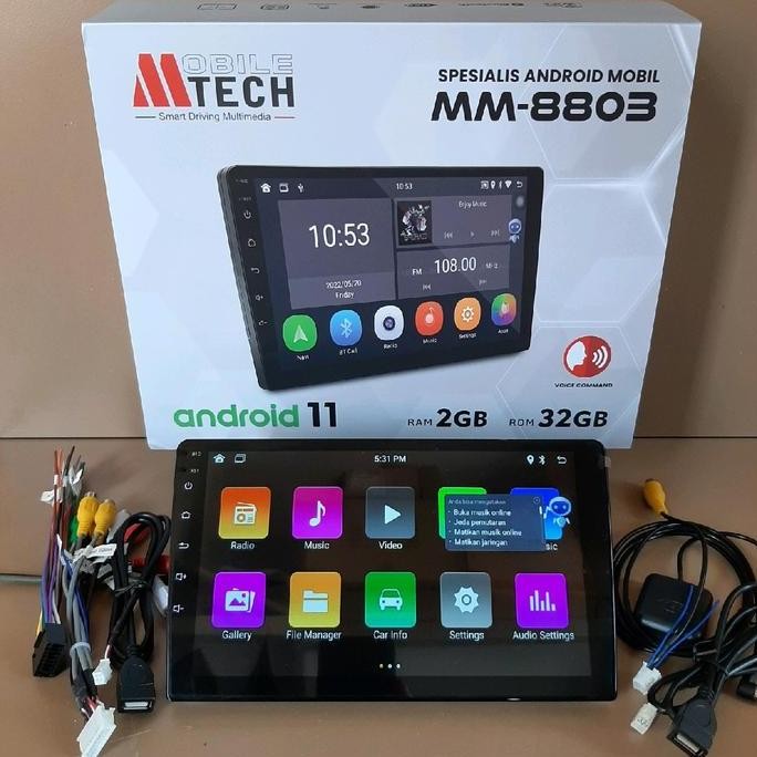 Head Unit Android MTECH 8803 Android 9" MTech Voice Command Ram 2/32GB