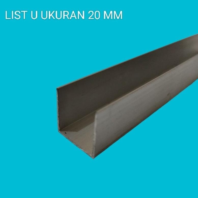 LIST U ALUMUNIUM BUAT TALI AIR UKURAN 2 CM X 2CM BAGUS Nugi