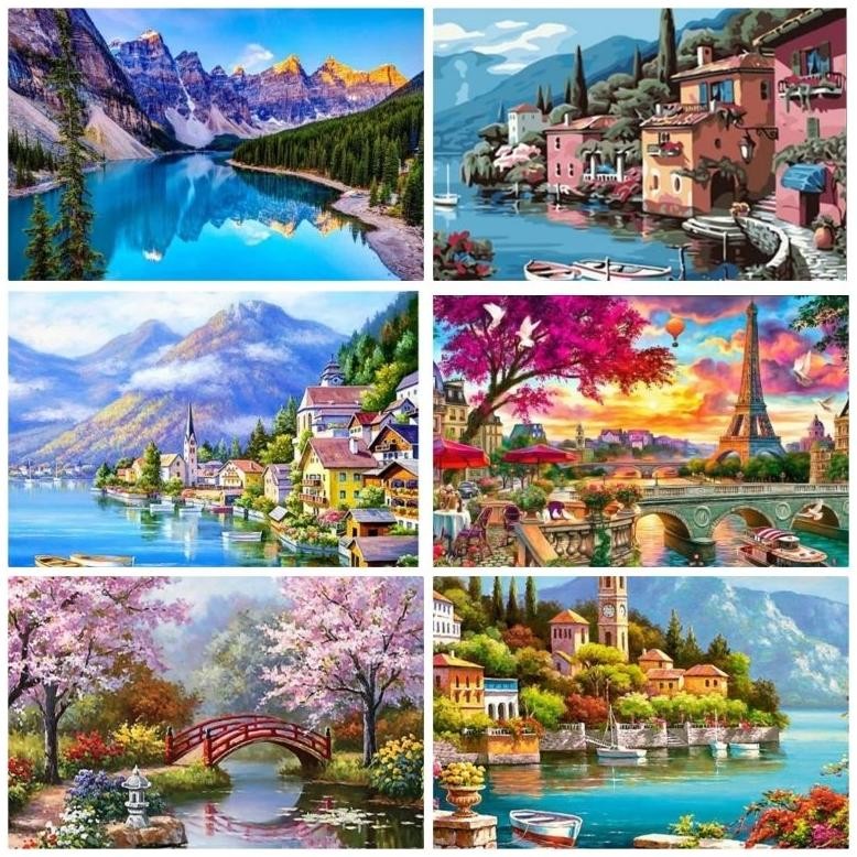 

DIY Canvas Painting By Numbers Kit Lukisan Kanvas Cat 40 X 50CM Nugi