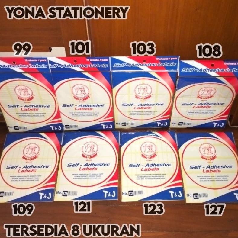 

Label / Tom & Jerry Self-Adhesive (Harga: Per-5 Pack) Labels No. 99, 101, 103, 108, 109, 121, 123, & 127 Nugi