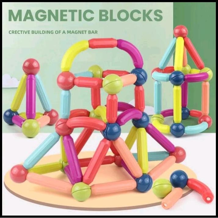 Mainan Edukasi DIY Susun Block Stick Magnetic  - MAGNETIC STICK ROD