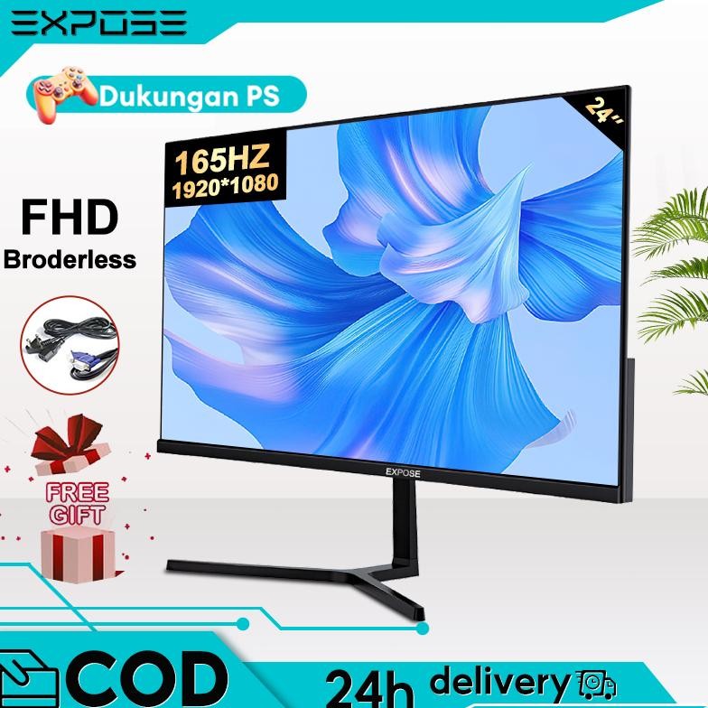 Monitor PC Monitor 24 inch curved PC Gaming Monitor Desktop komputer 24 inch 75/165Hz IPS Monitor Nu