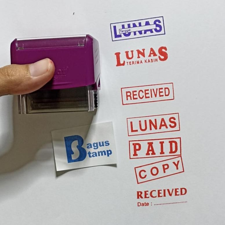 

Stempel Trodat Warna Otomatis LUNAS RECEIVED PAID COPY APPROVED - Trodat Printy 3911 Nugi