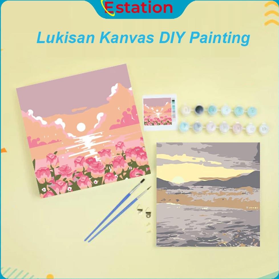

Estation - Lukisan Kanvas 20*20CM DIY Digital Painting Kit With Kanvas Nugi