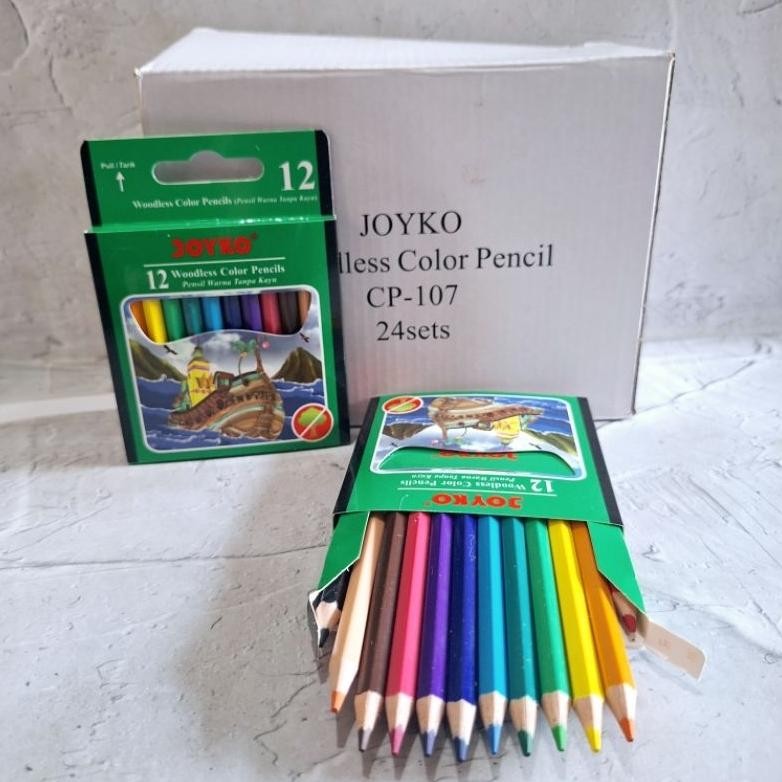 

( 12 Set ) Pensil Warna Joyko Pendek 12w CP-107 Nugi