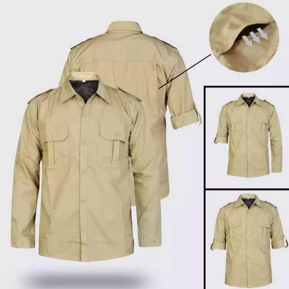 Kemeja Pria Lengan Panjang Baju Tactical Drill Pdl Lapangan